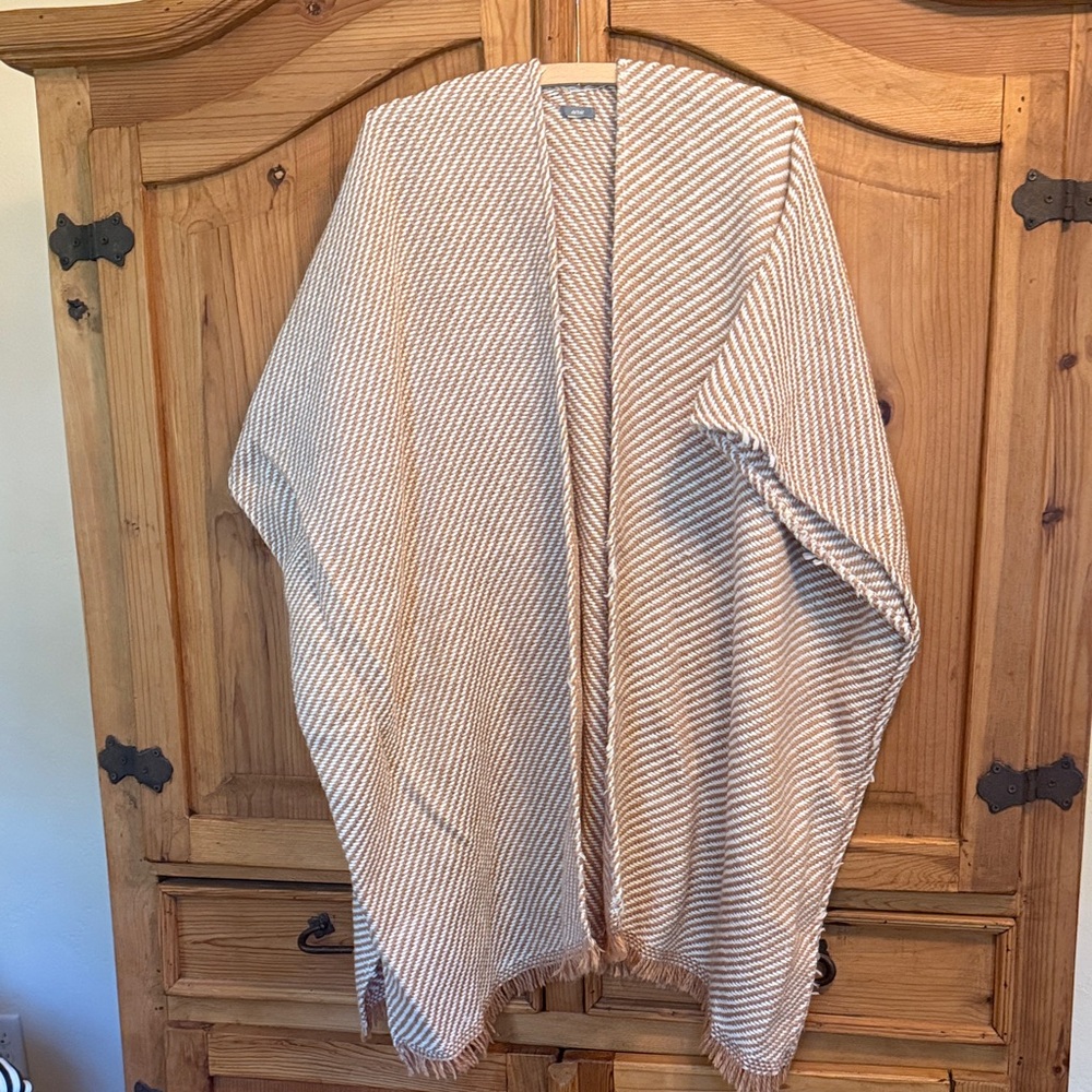 Aerie Striped Tan/Orange and Cream Women's Shawl with Arm Holes